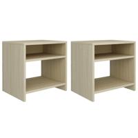 Nachtkastjes 2 st 40x30x40 cm bewerkt hout sonoma eikenkleurig - thumbnail