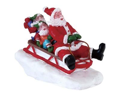Kerstfiguur Sledding with santa LEMAX - Lemax Kerstfiguur Sledding with santa LEMAX - Lemax