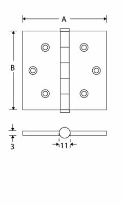 Kogellager scharnier ReH 89x89mm MGG vla
