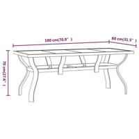 Tuintafel 180x80x70 cm staal en glas bruin en zwart - thumbnail