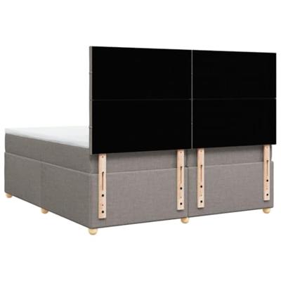 Boxspring met matras stof taupe 200x200 cm