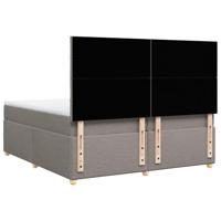 Boxspring met matras stof taupe 200x200 cm - thumbnail