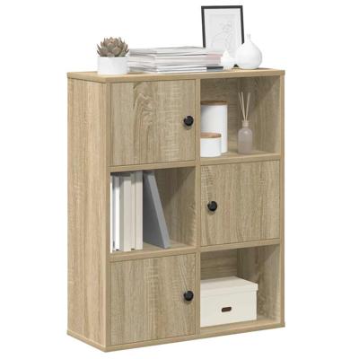 Boekenkast 60x24x76,5 cm bewerkt hout sonoma eikenkleurig