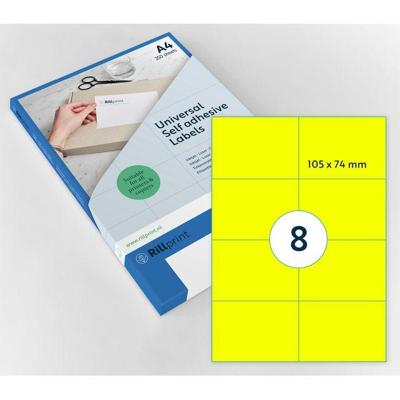 Etiket Rillprint 105x74mm fluorgeel 800 etiketten Etiket Rillprint 105x74mm fluorgeel 800 etiketten
