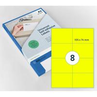 Etiket Rillprint 105x74mm fluorgeel 800 etiketten - thumbnail