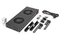 Digitus DN-19 FAN-2-HO-SW 19 inch 2 x Ventilator voor patchkast 1 HE Zwart - thumbnail
