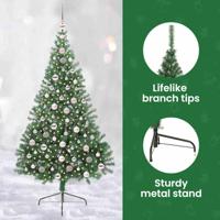 VidaXL Kunstmatig voorverlicht kerstboom met 300 led groen 210 cm pvc - thumbnail