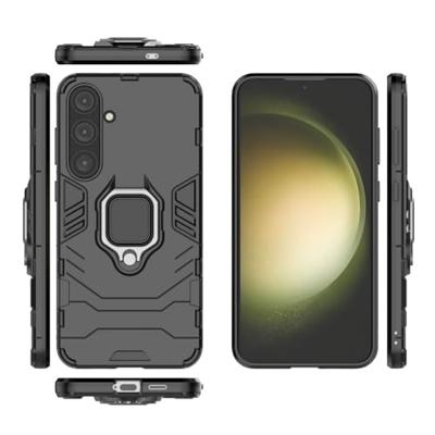 Lunso - Samsung Galaxy S24 Plus - Armor backcover hoes met ringhouder - Zwart Lunso - Samsung Galaxy S24 Plus - Armor backcover hoes met ringhouder - Zwart