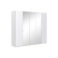 Goossens Kledingkast Easy Storage Ddk, Kledingkast 253 cm breed, 220 cm hoog, 2x glas draaideur en 3x spiegel draaideur midden - thumbnail