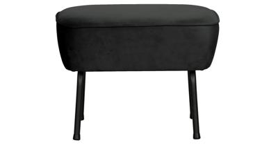 BePureHome Hocker 'Vogue' Velvet, kleur Zwart