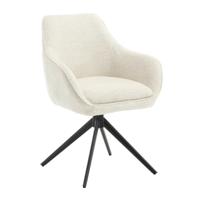 Sohome Draaibare Eetkamerstoel 'Toby' Stof met handgreep, kleur Zand - thumbnail