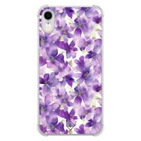 iPhone XR shockproof hoesje - Floral violet - thumbnail