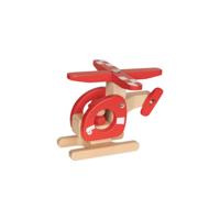 Goki houten helikopter rood - thumbnail