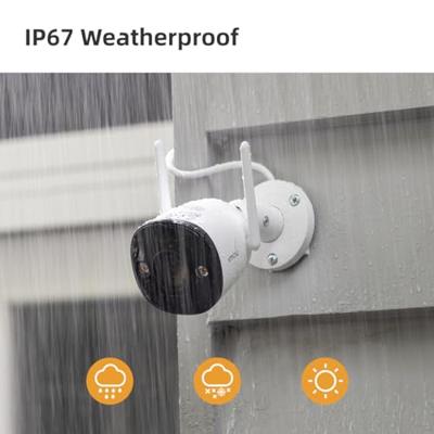 IMOU Bullet 2S 2MP - Professional Outdoor Bullet Camera, Full HD 1080P with Wide Dynamic Range & Superior Full Colour Nightvision, Spotlights, AI Human Detection, 2 Way Audio