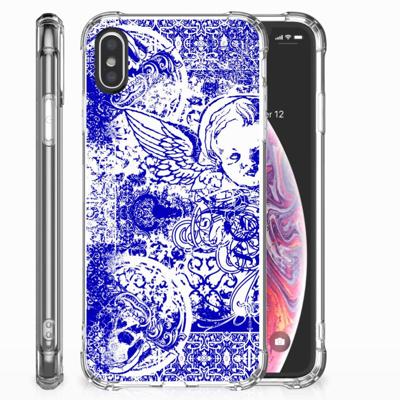 Extreme Case Apple iPhone X | Xs Angel Skull Blauw Extreme Case Apple iPhone X | Xs Angel Skull Blauw