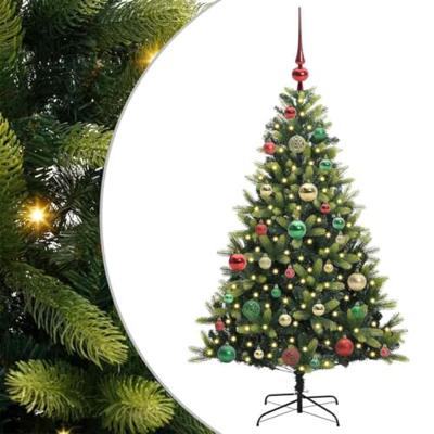 VidaXL Kunstkerstboom met scharnier 150 leds groen 120 cm pvc en pe VidaXL Kunstkerstboom met scharnier 150 leds groen 120 cm pvc en pe