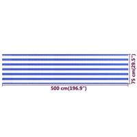 Balkonscherm 75x500 cm HDPE blauw en wit - thumbnail