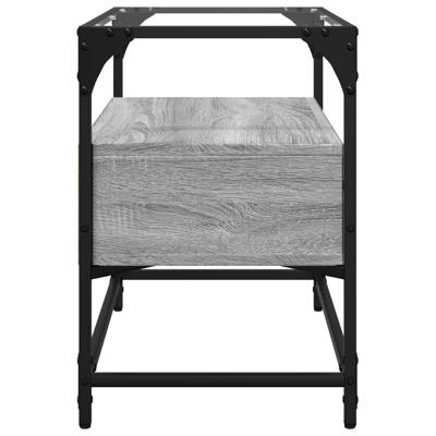 Tv-meubel met glazen blad 60x35x51 cm bewerkt hout grijs sonoma - thumbnail