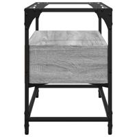 Tv-meubel met glazen blad 60x35x51 cm bewerkt hout grijs sonoma - thumbnail