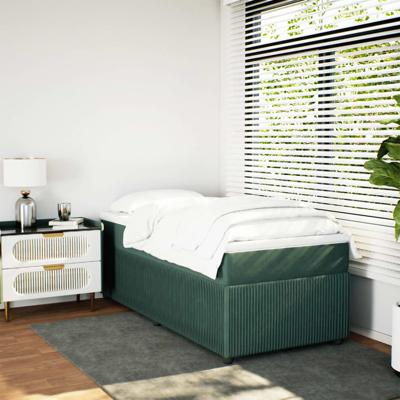 Boxspring met matras fluweel donkergroen 120x200 cm - thumbnail