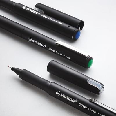Fineliner stabilo dr!ver fijn blauw | 5 stuks