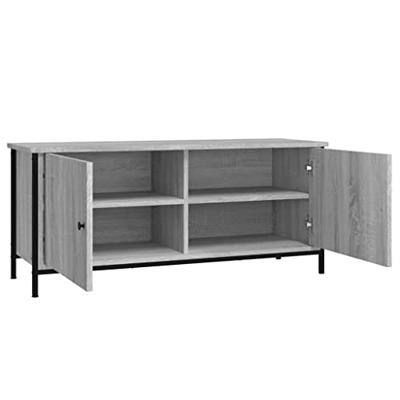 Tv-meubel 102x35x45 cm bewerkt hout grijs sonoma eikenkleurig - thumbnail