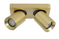Lucide NIGEL - Plafondspot - LED Dim to warm - GU10 - 2x5W 2200K/3000K - Mat Goud / Messing - thumbnail