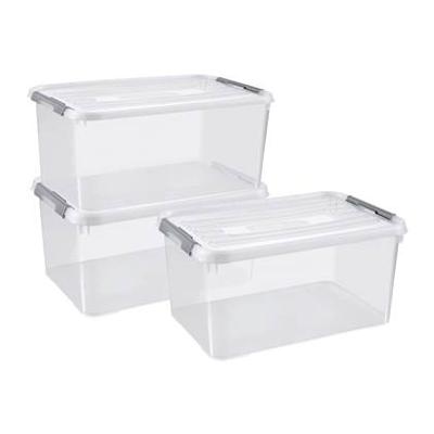 Curver 240679 Kunststofbox HANDY Gesloten, Stapelbaar (b x h x d) 400 x 290 x 600 mm Transparant 3 stuk(s)