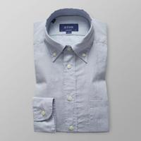 Eton Heren Overhemd Lichtblauw Flannel Button-Down Contemporary Fit - thumbnail