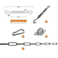 Schaduwdoek bevestigingsset vierkant RVS A4 M10 spanner Shadow Comfort - Shadow comfort - thumbnail