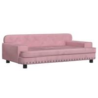 vidaXL Hondenmand 90x53x30 cm fluweel roze, hondenbank, hondenbed, dierenmand, huisdierenbank, huisdierenmand, dierenbed, huisdierenbed, hondenkussen - thumbnail