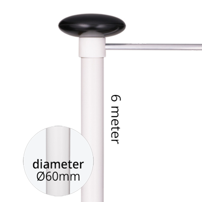 Aluminium baniermast 60mmØ 6 meter