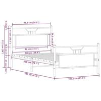 Bedframe zonder matras bewerkt hout bruin eikenkleur 100x200 cm - thumbnail
