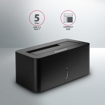 AXAGON ADSA-SN Micro-USB 3.2 Gen 1 (USB 3.0) SATA III Harde schijf-dockingstation 2.5 inch