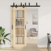VidaXL Doos met onderdelen voor schuifdeur 152,5 cm staal zwart - thumbnail