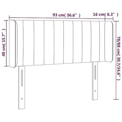 Hoofdbord met randen 93x16x78/88 cm fluweel donkergrijs