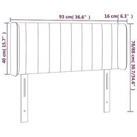 Hoofdbord met randen 93x16x78/88 cm stof zwart - thumbnail