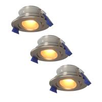 Set van 3 Lima LED inbouwspots - 4 Watt 345 lumen - 2700K Warm wit - GU10 - Dimbaar - Rond - Kantelbaar - IP65 Waterdicht - RVS - Voor binnen, buiten en badkamer - thumbnail