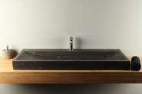 Natuurstenen Wastafel Hardsteen Rechthoek 120x45 cm 1 Kraangat | BE-0041k - thumbnail