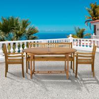 Artistiq Living Tuinset 'Larissa' 2 stoelen + 1 bank + 1 uitschuifbare tafel, Acaciahout - thumbnail