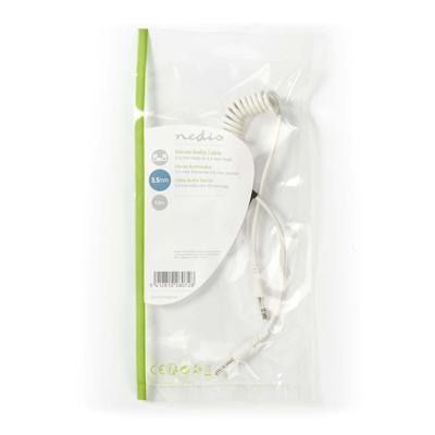 Nedis CAGP22010WT10 Stereo-audiokabel, Spiraal 3,5 Mm Male - 3,5 Mm Male 1,0 M Wit