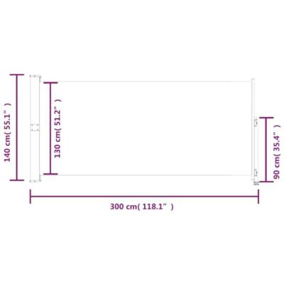 VidaXL Tuinscherm uittrekbaar 140x300 cm crème