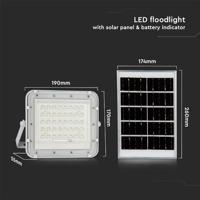 V-TAC VT-40W-W 7840 LED-schijnwerper, Zonne-energiemodule 16 W Neutraalwit Wit - thumbnail