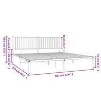 Bedframe met hoofdbord metaal wit 183x213 cm - thumbnail