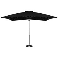 VidaXL Zweefparasol met aluminium paal 250x250 cm zwart - thumbnail