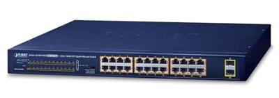 Planet GSW-2620HP netwerkschakelaar 10G Ethernet (100/1000/10000) zwart 1U ondersteuning Power over Ethernet (PoE)