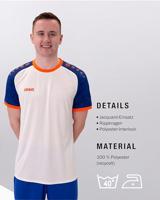 JAKO 4224 Shirt Iconic Km - Wit/Sportroyal/Fluo Oranje - M - thumbnail