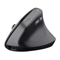 Trust Bayo II Ergonomische muis Draadloos Optisch Zwart 6 Toetsen 800 dpi, 1200 dpi, 1600 dpi, 2400 dpi Ergonomisch, Geluidsarme toetsen, Geïntegreerd - thumbnail