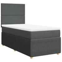 Boxspring met matras stof donkergrijs 80x200 cm - thumbnail