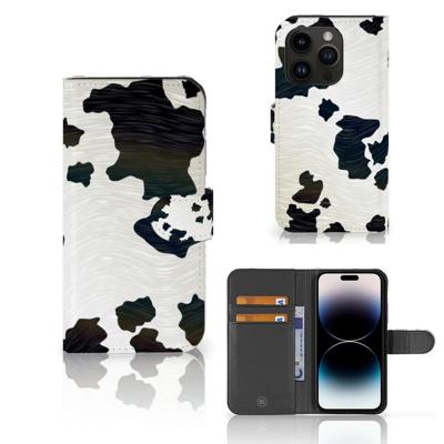 iPhone 15 Pro | Telefoonhoesje | Met pasjeshouder | Koeienvlekken